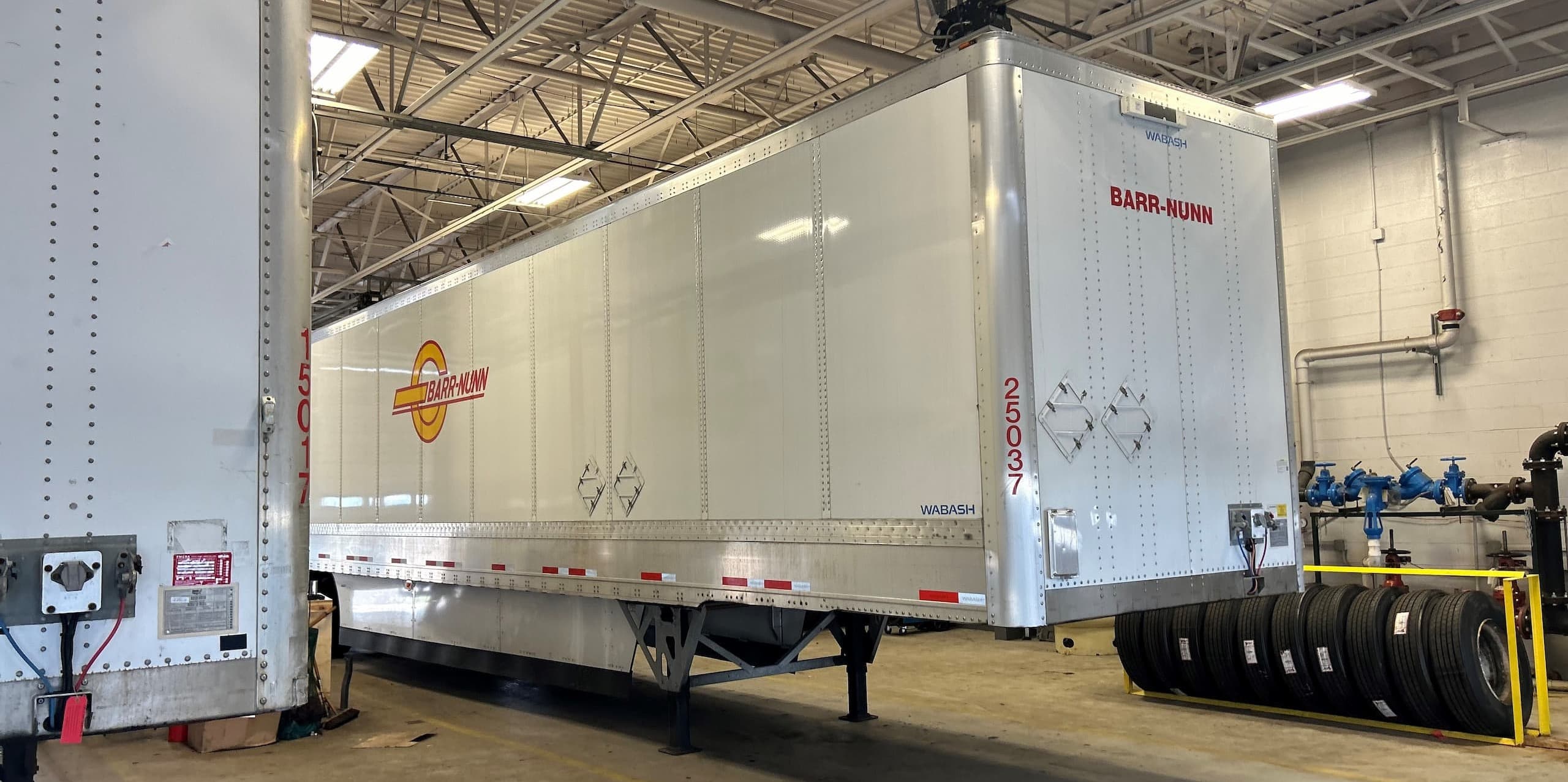 Barr-Nunn Charlotte, NC truck terminal building showing exterior view at night