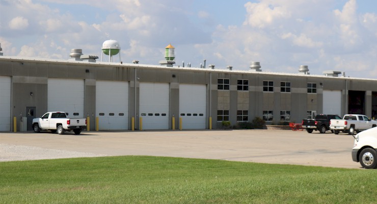 Barr-Nunn Des Moines, IA area truck terminal building shown showing  company truck service bays