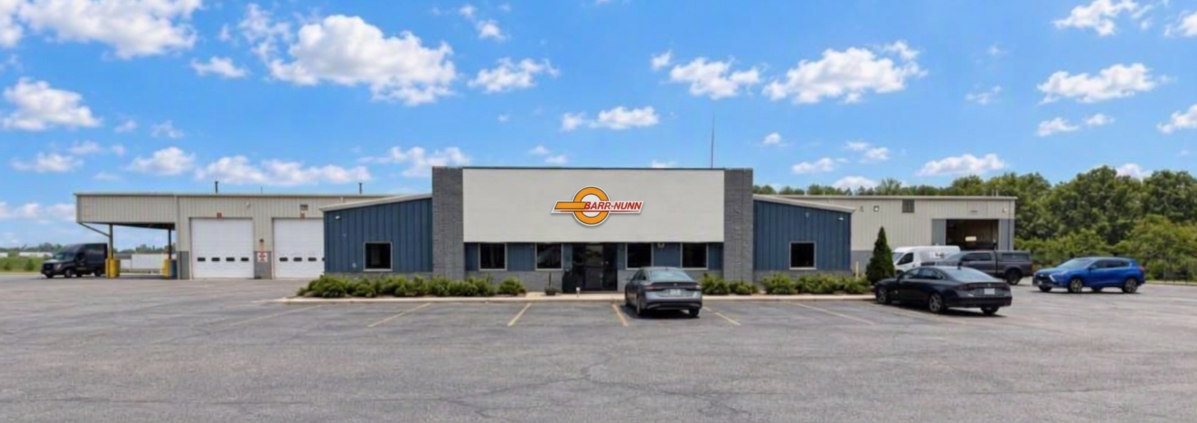 Barr-Nunn Shippensburg, PA truck terminal building exterior showing main entrance, company sign, and service bays